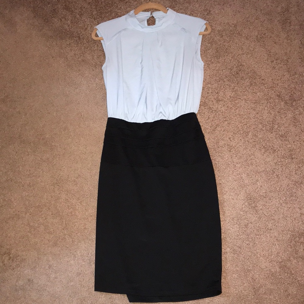 Sexy Mint and Black Sleeveless Pencil Skirt Dress
